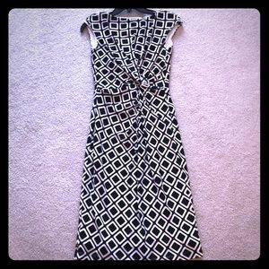 Ralph Lauren Blk & Wht Jersey Knit Dress